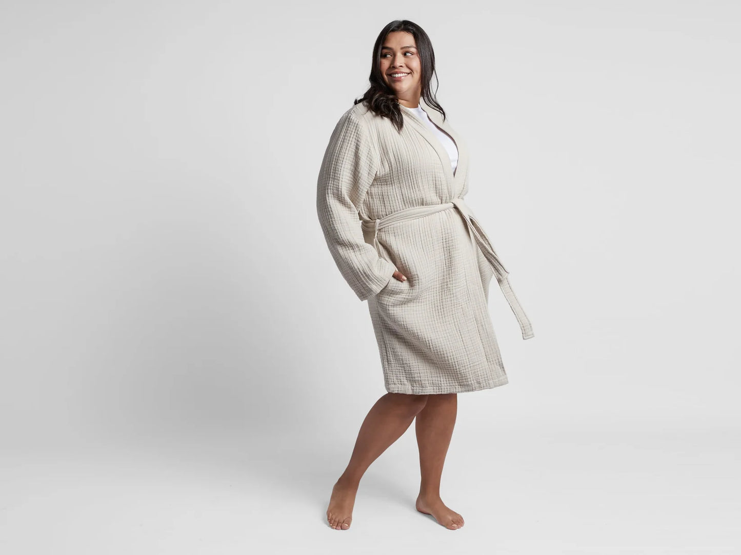 Bone Cloud Cotton Robe