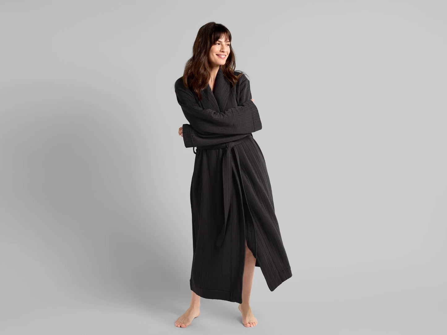 Coal Cozy Knit Robe