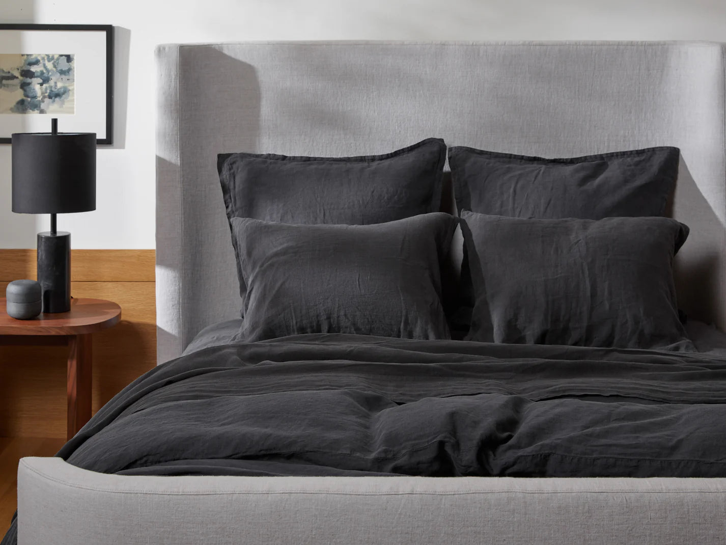 Coal Linen Duvet Cover