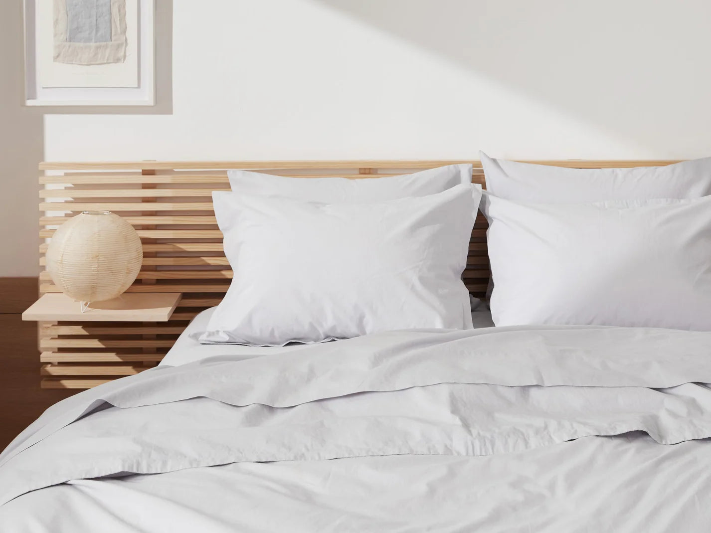 Light Grey Percale Duvet Cover