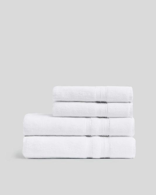2+2 White Classic Turkish Cotton Bath Bundle