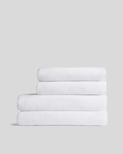 2+2 White Soft Rib Bath Bundle