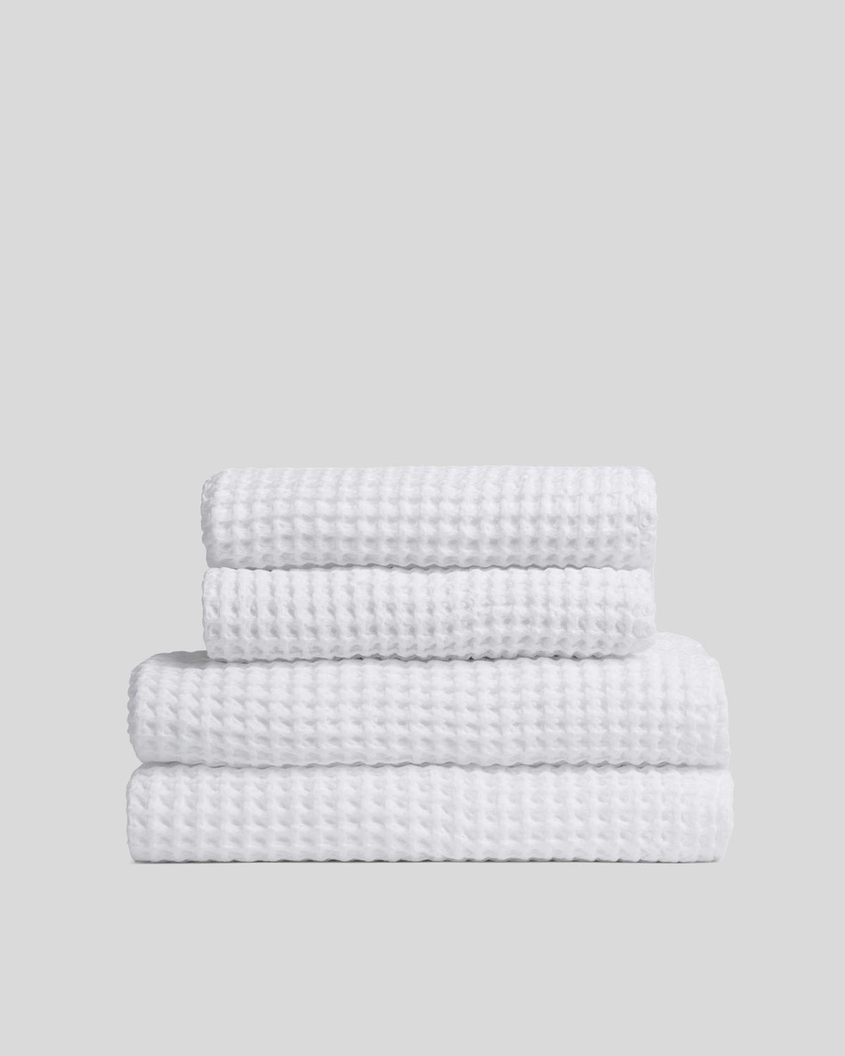 2+2 White Waffle Bath Bundle