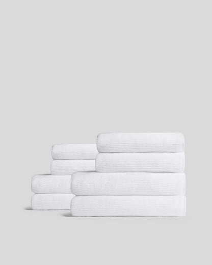 4+4 White Soft Rib Bath Bundle