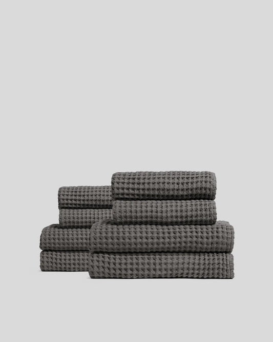4+4 Dark Grey Waffle Bath Bundle