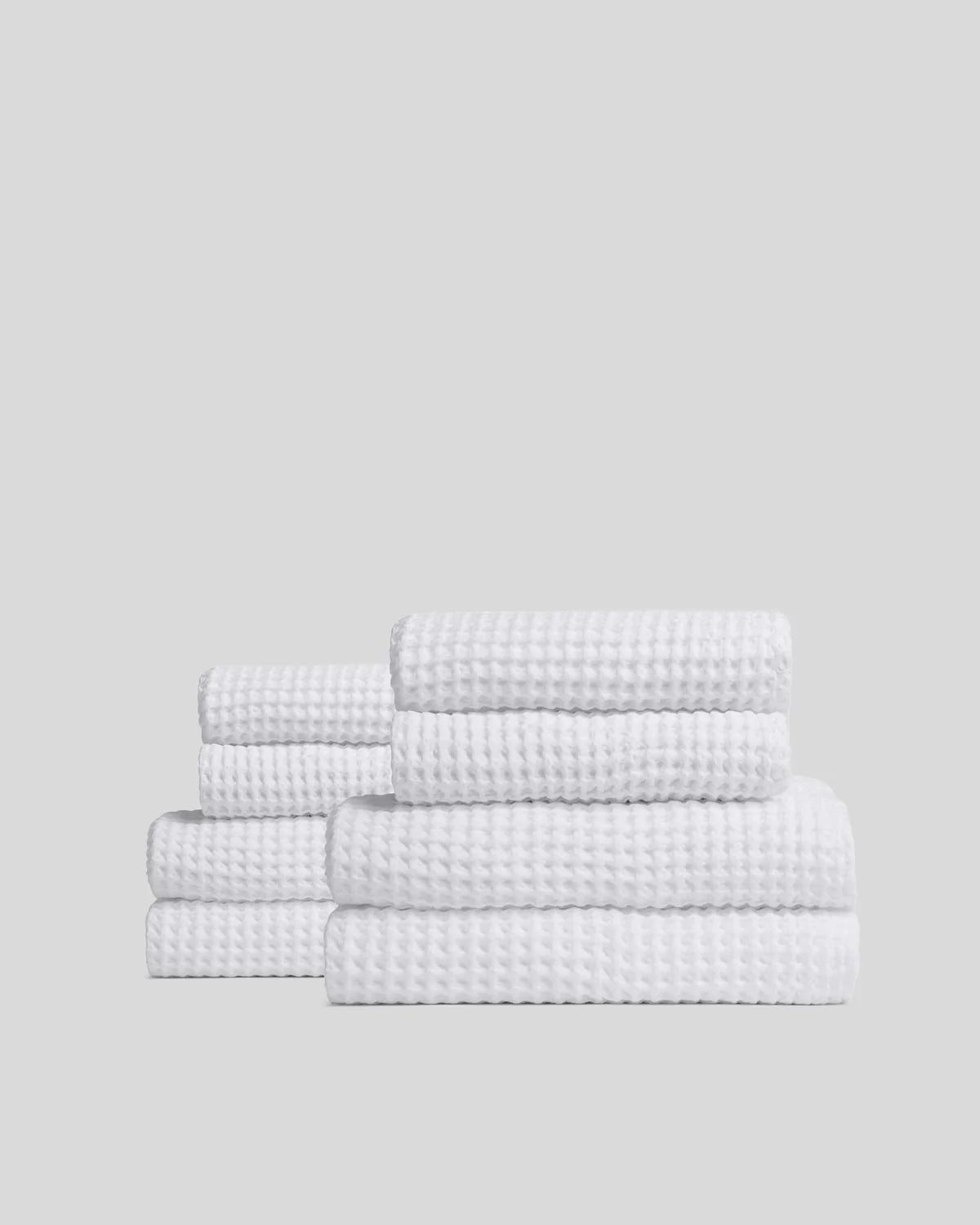 4+4 White Waffle Bath Bundle