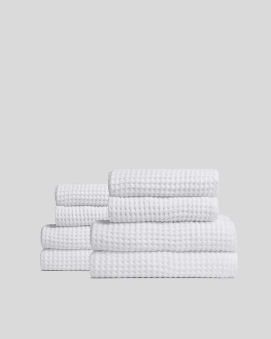 4+4 White Waffle Bath Bundle