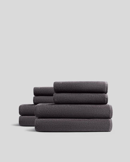 4+4 Dark Grey Soft Rib Bath Bundle