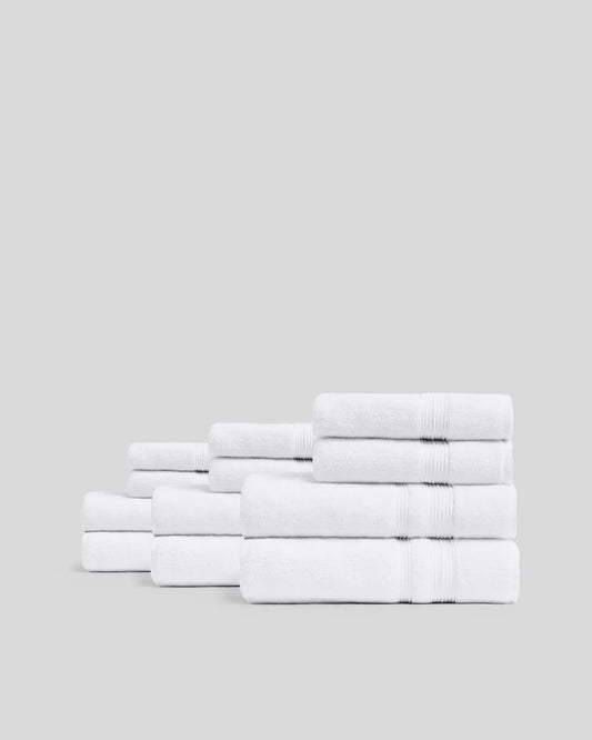 6+6 White Classic Turkish Cotton Bath Bundle