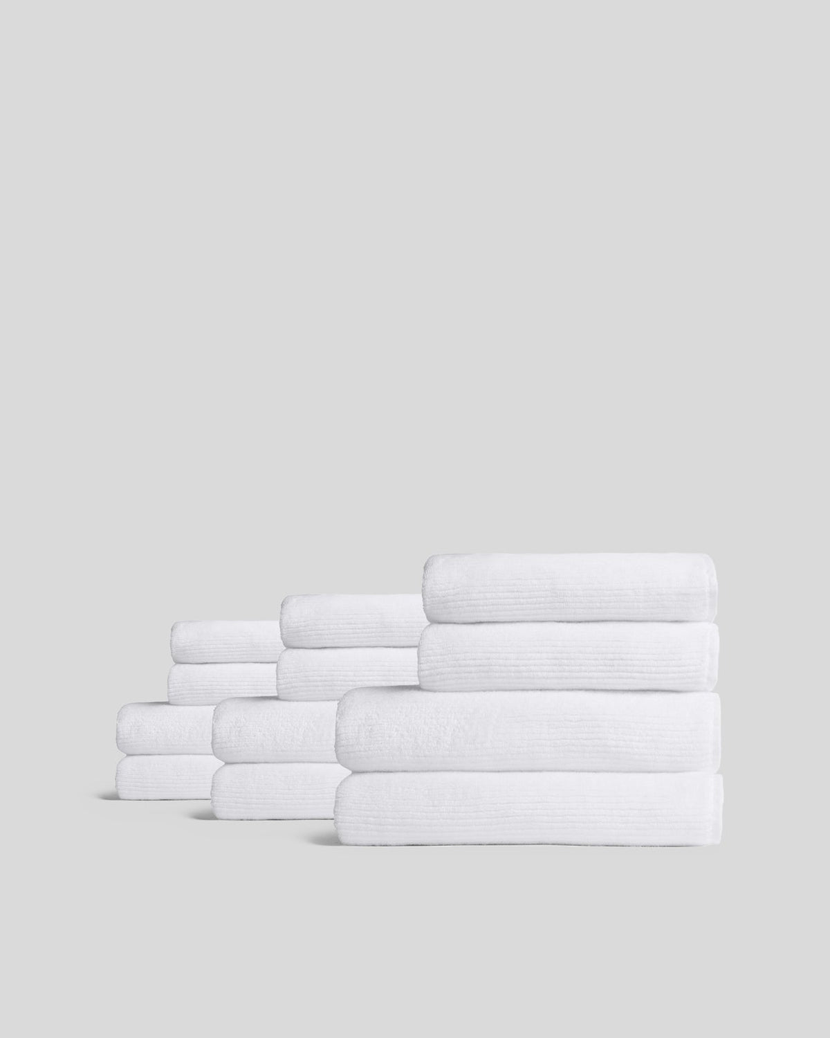 6+6 White Soft Rib Bath Bundle