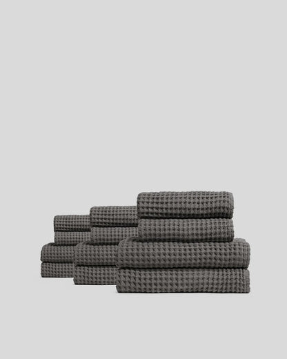 6+6 Charcoal Waffle Bath Bundle