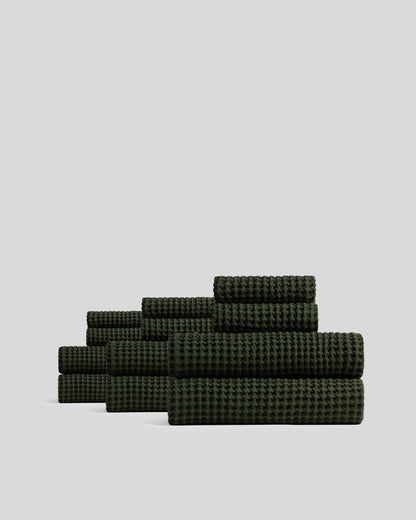 6+6 Evergreen Waffle Bath Bundle
