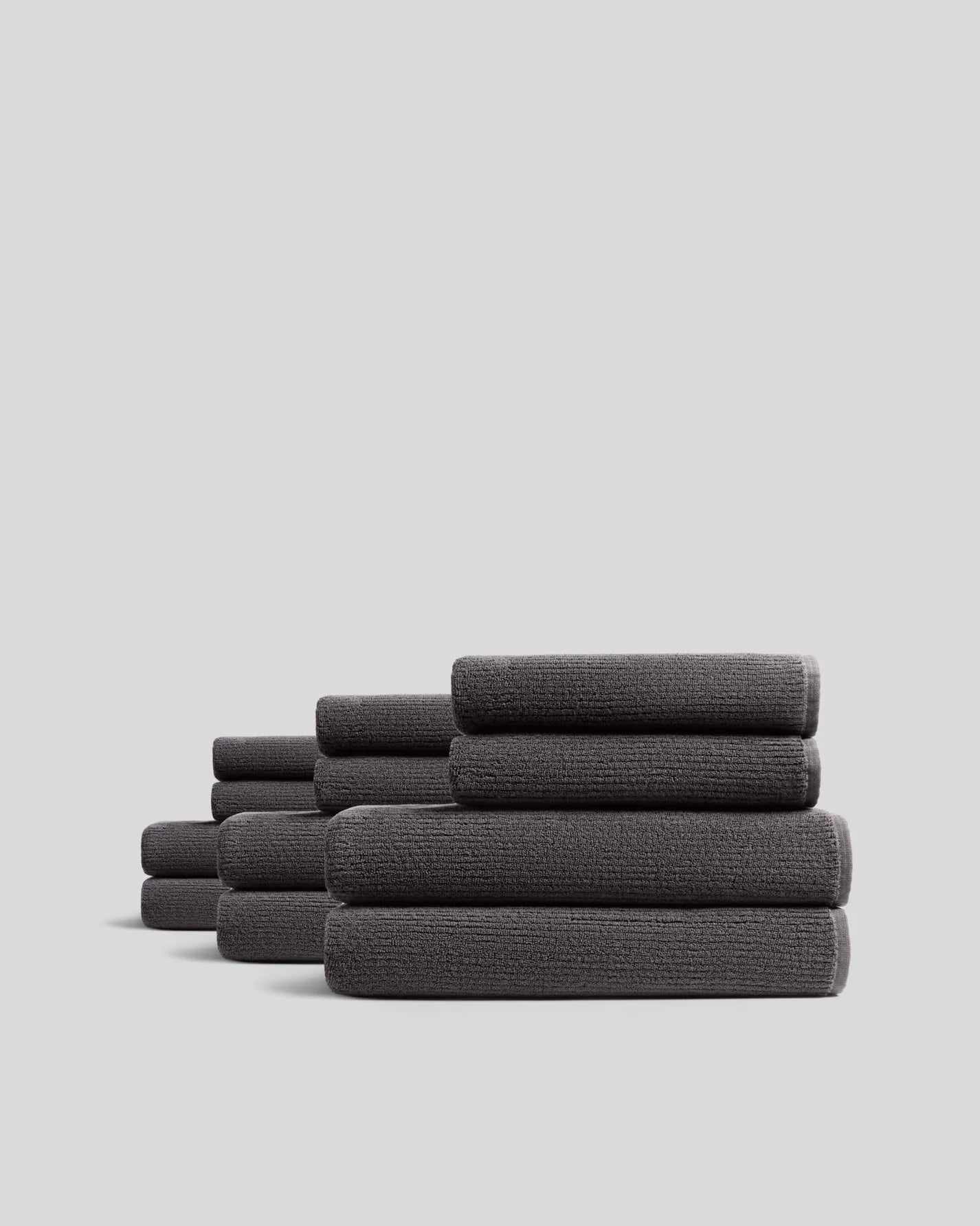 6+6 Dark Grey Soft Rib Bath Bundle