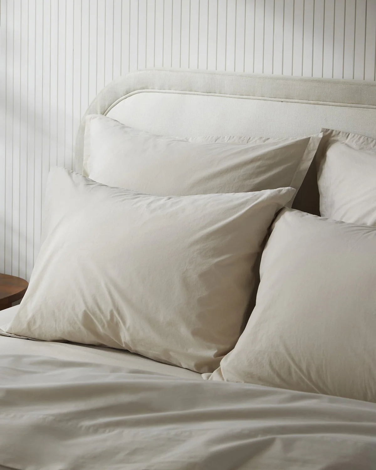 Bone Brushed Cotton Pillowcase Set