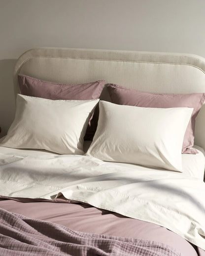 Bone Brushed Cotton Pillowcase Set