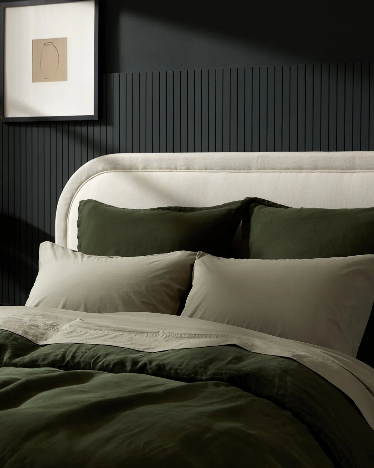 Moss Brushed Cotton Pillowcase Set