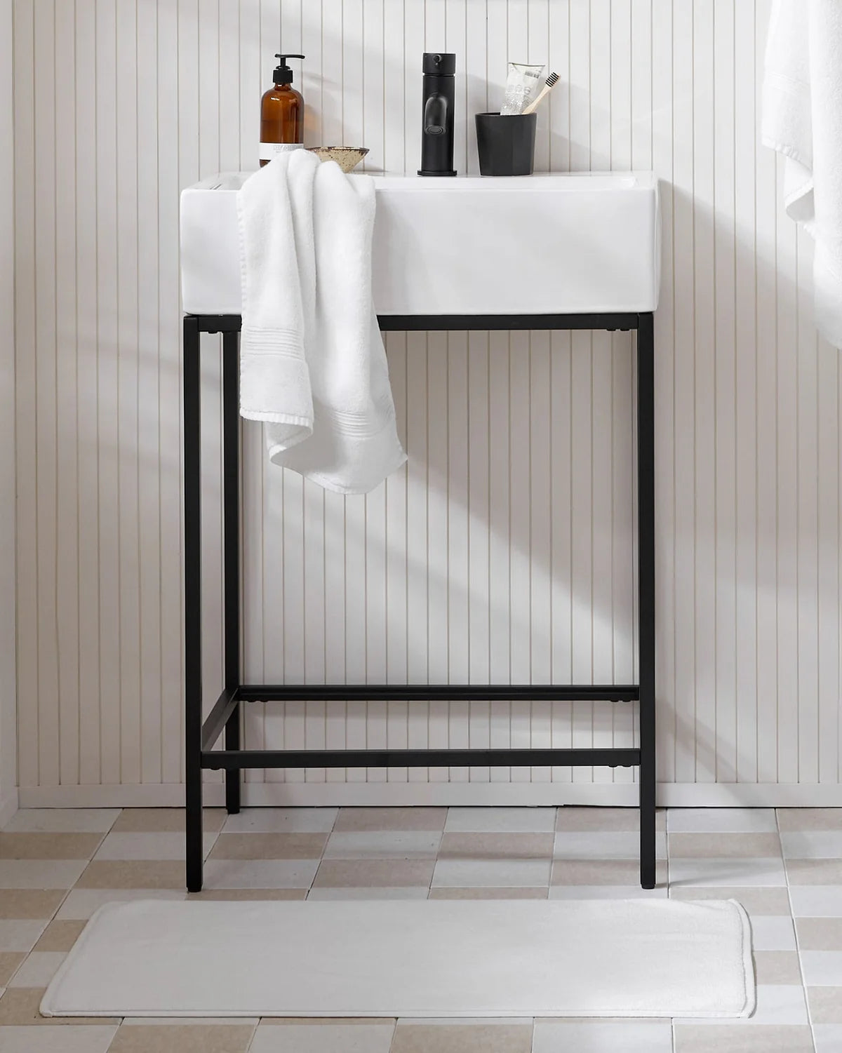 White Classic Turkish Cotton Tub Mat