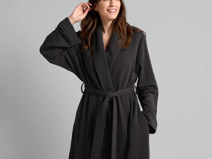 Coal Cozy Knit Robe