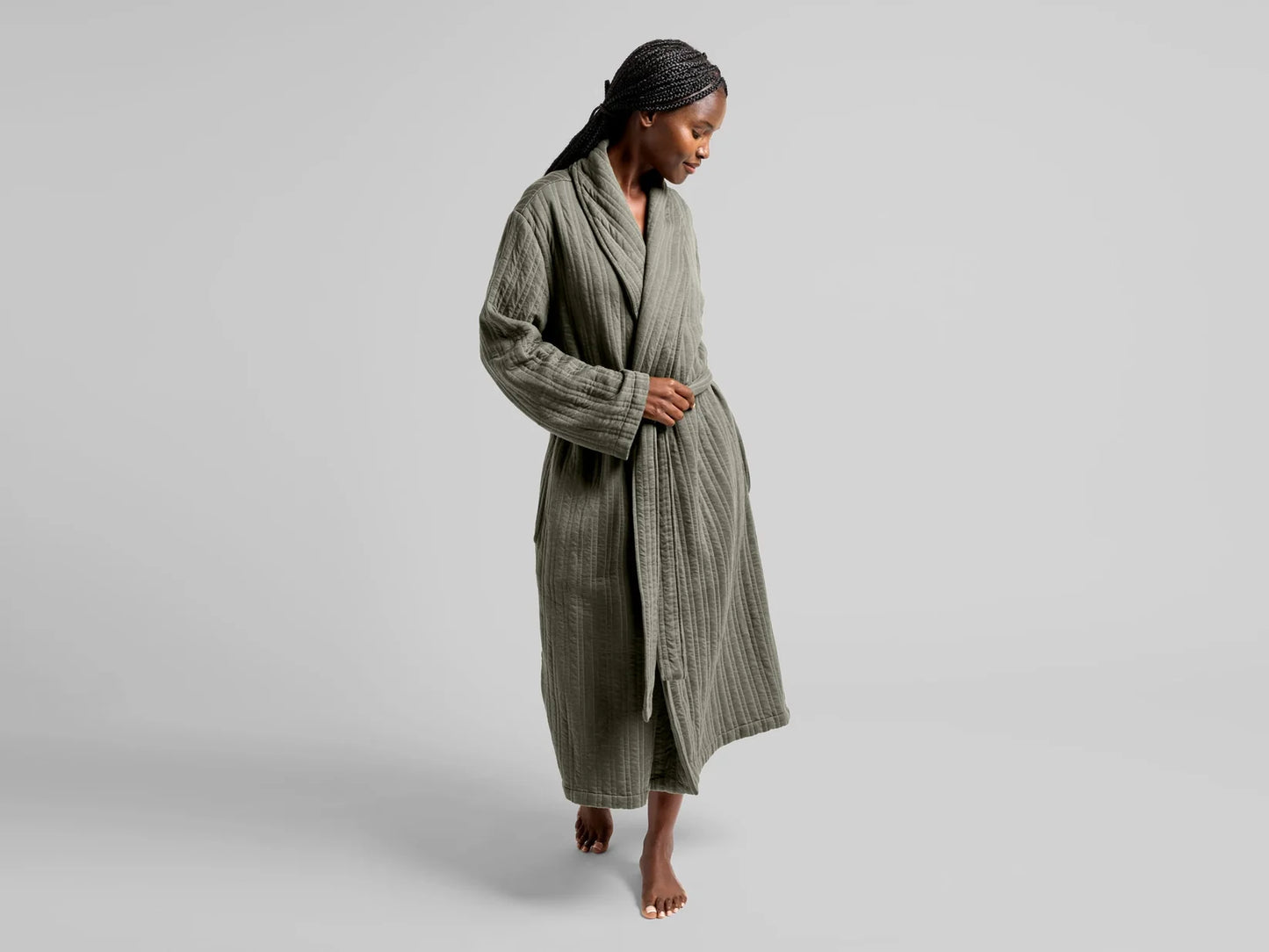 Moss Cozy Knit Robe