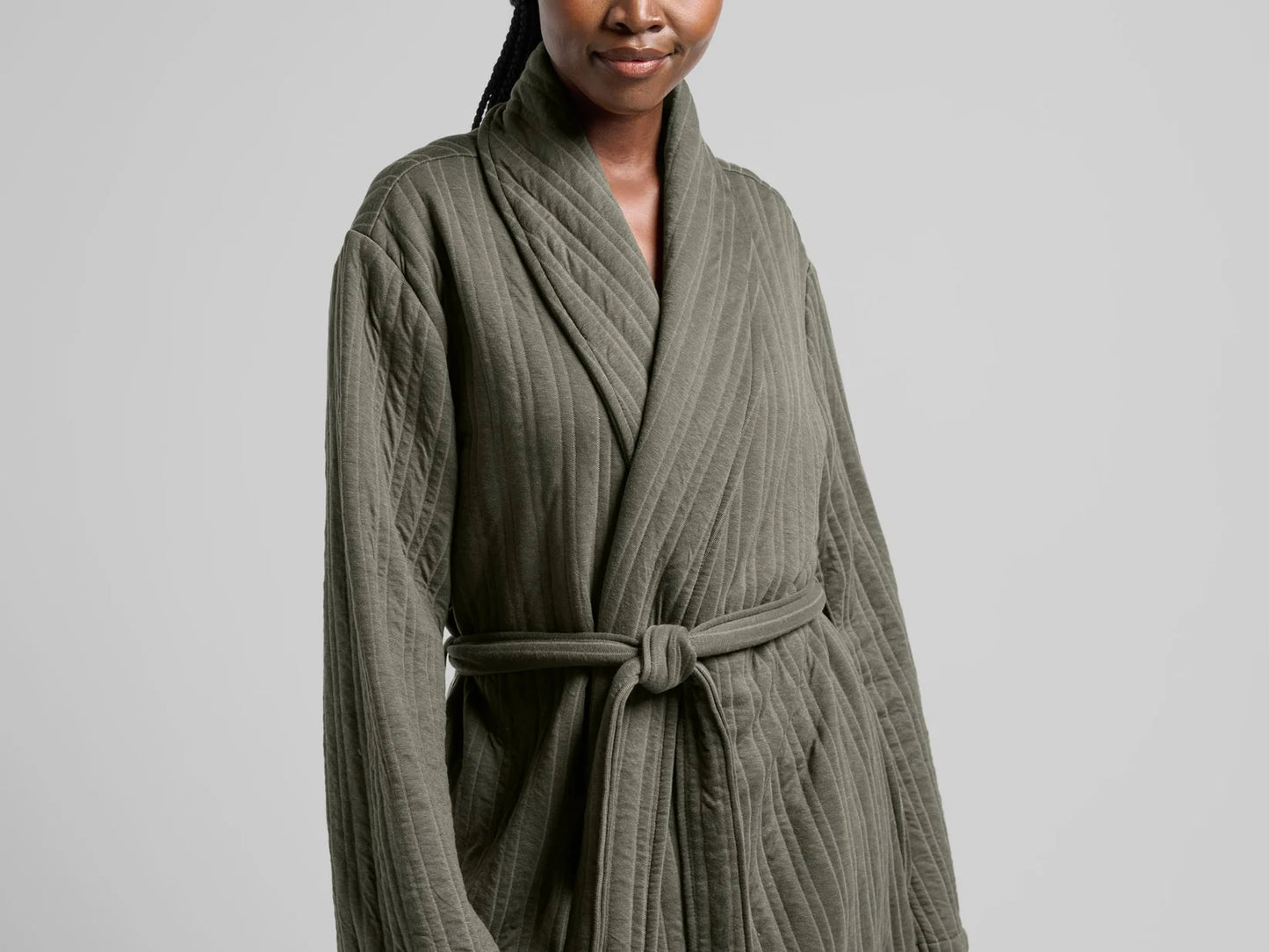 Moss Cozy Knit Robe