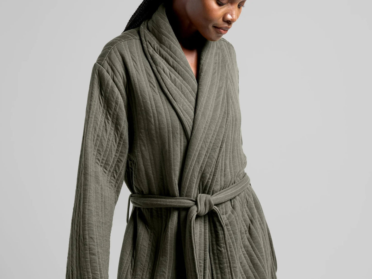Moss Cozy Knit Robe