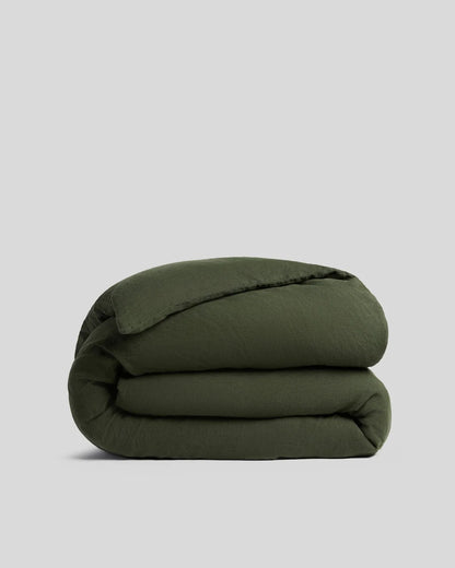 Evergreen Linen Duvet Cover