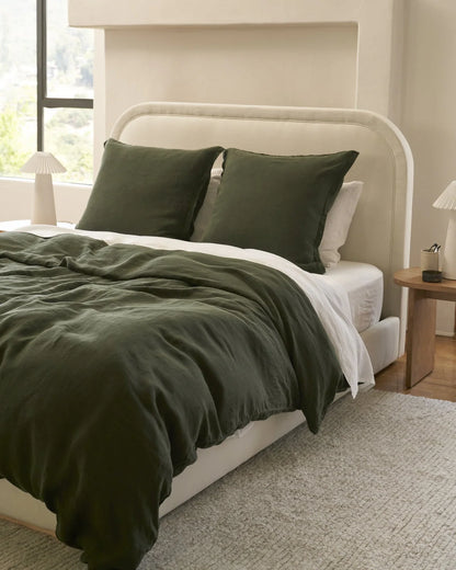 Evergreen Linen Duvet Cover