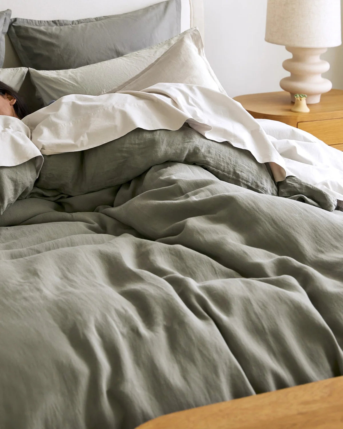 Moss Linen Duvet Cover