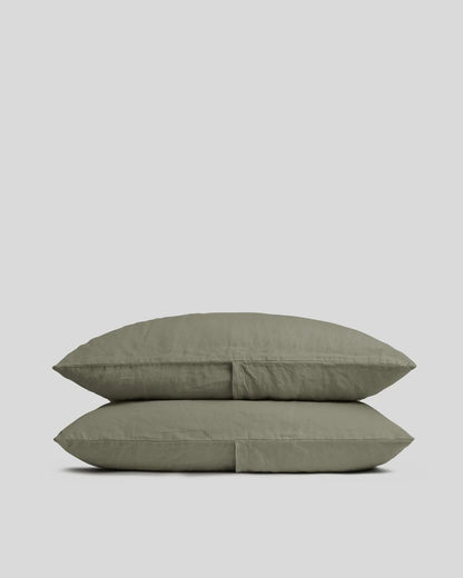 Moss Linen Pillowcase Set
