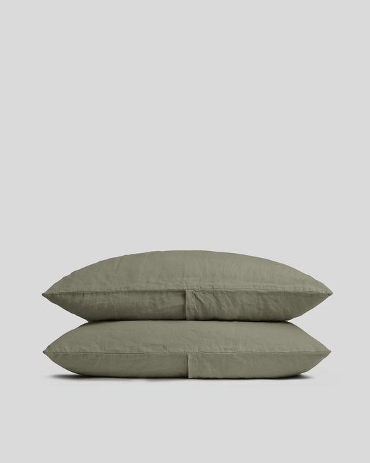 Moss Linen Pillowcase Set