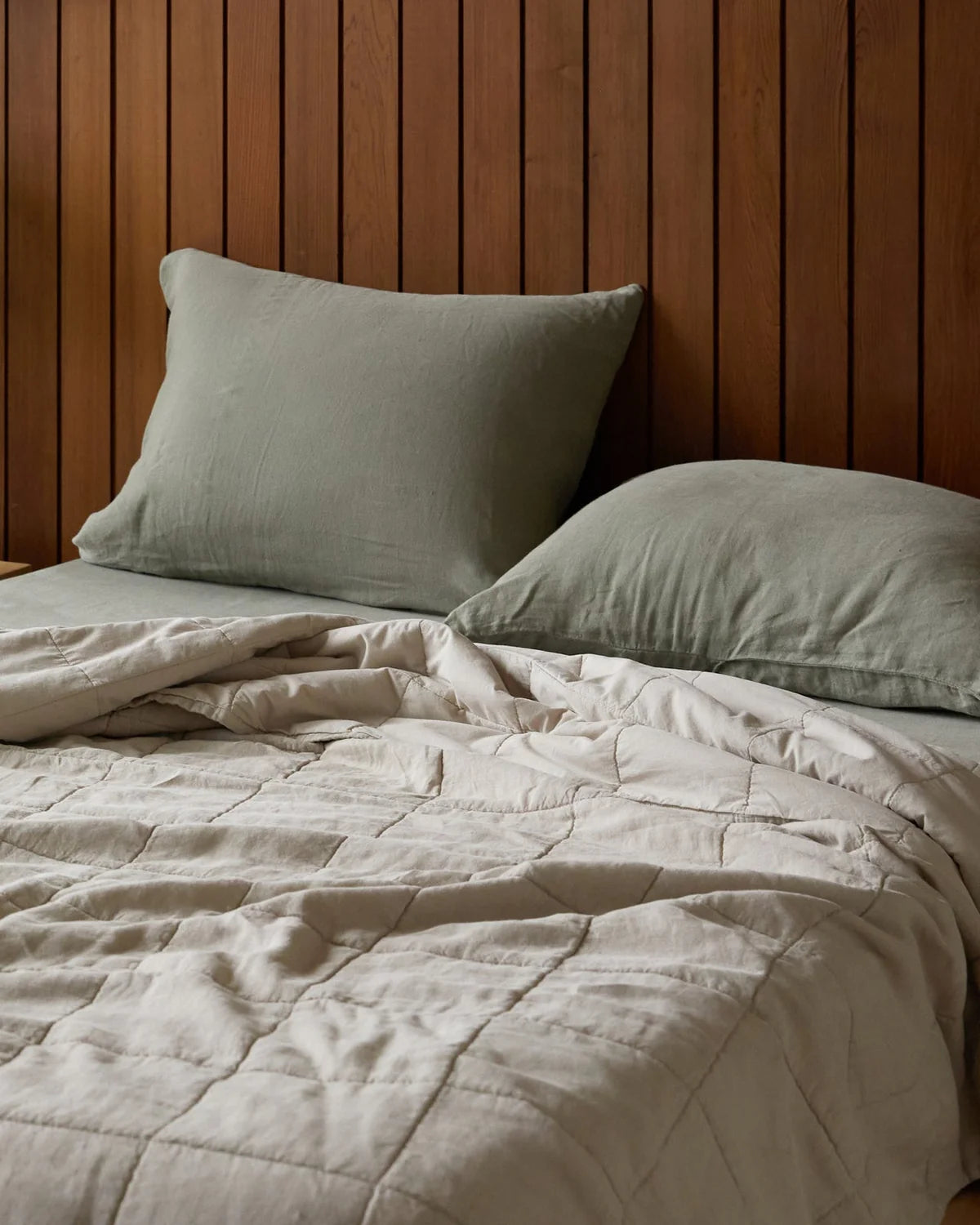 Moss Linen Pillowcase Set