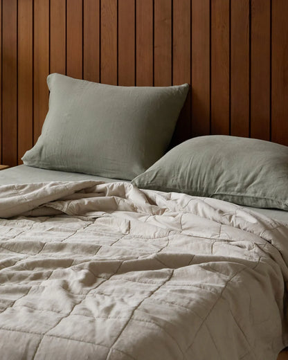 Moss Linen Pillowcase Set