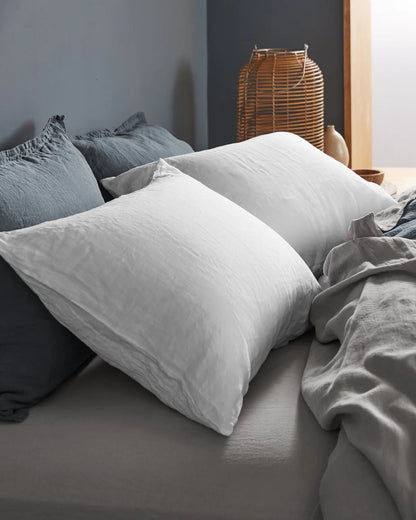 White Linen Pillowcase Set
