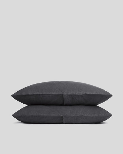 Coal Linen Pillowcase Set