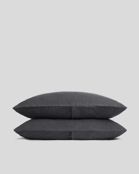 Coal Linen Pillowcase Set