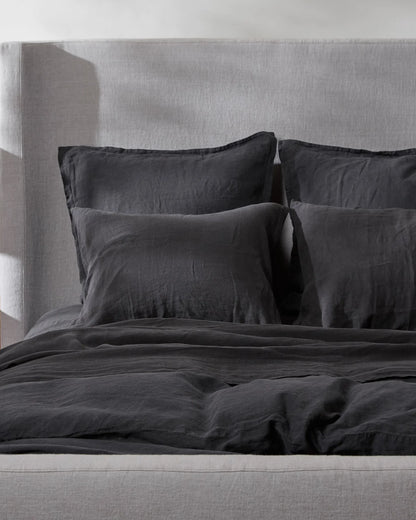 Coal Linen Pillowcase Set