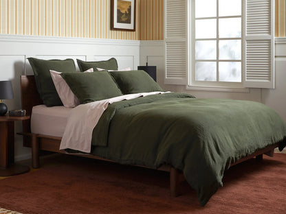 Evergreen Linen Duvet Cover