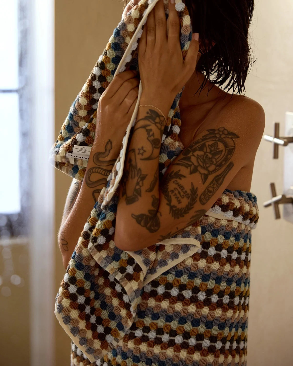 Multi Organic Cotton Mosaic Towels