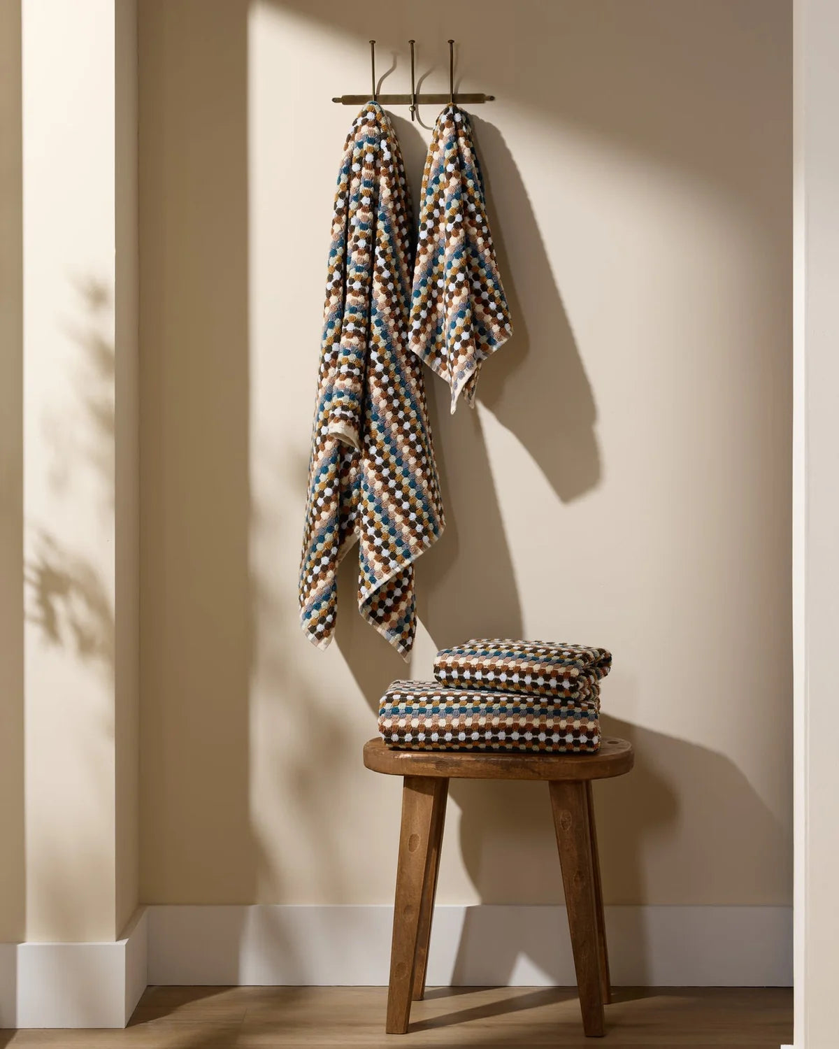 Multi Organic Cotton Mosaic Towels