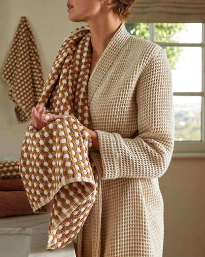 Ochre & Clay Organic Cotton Mosaic Towels