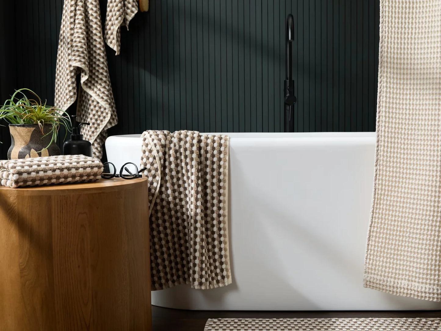 Ash & Toast Organic Cotton Mosaic Towels