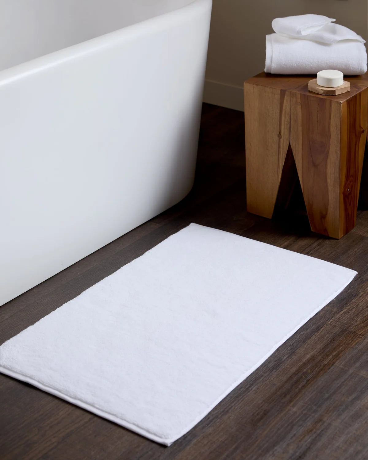 White Organic Plush Tub Mat