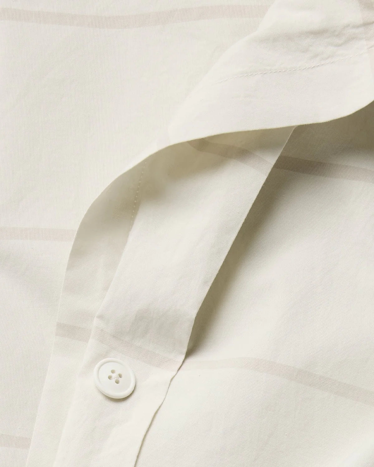 Bone Stripe Percale Duvet Cover