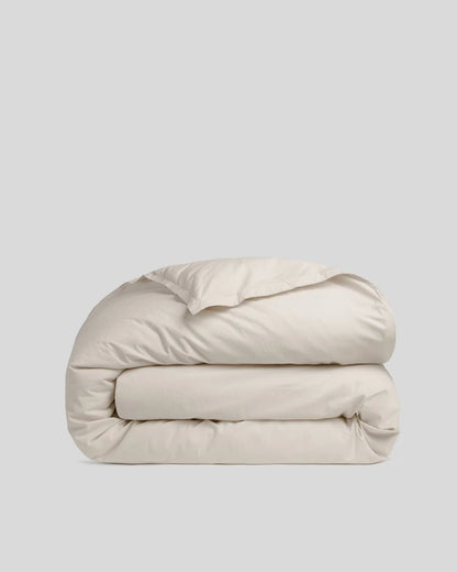 Bone Percale Duvet Cover