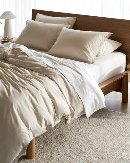 Bone Percale Duvet Cover