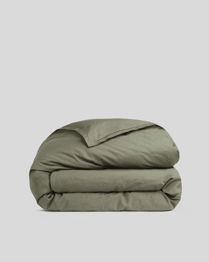 Moss Percale Duvet Cover