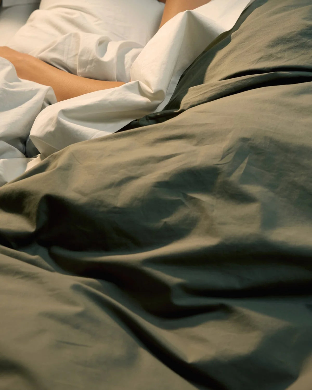 Moss Percale Duvet Cover