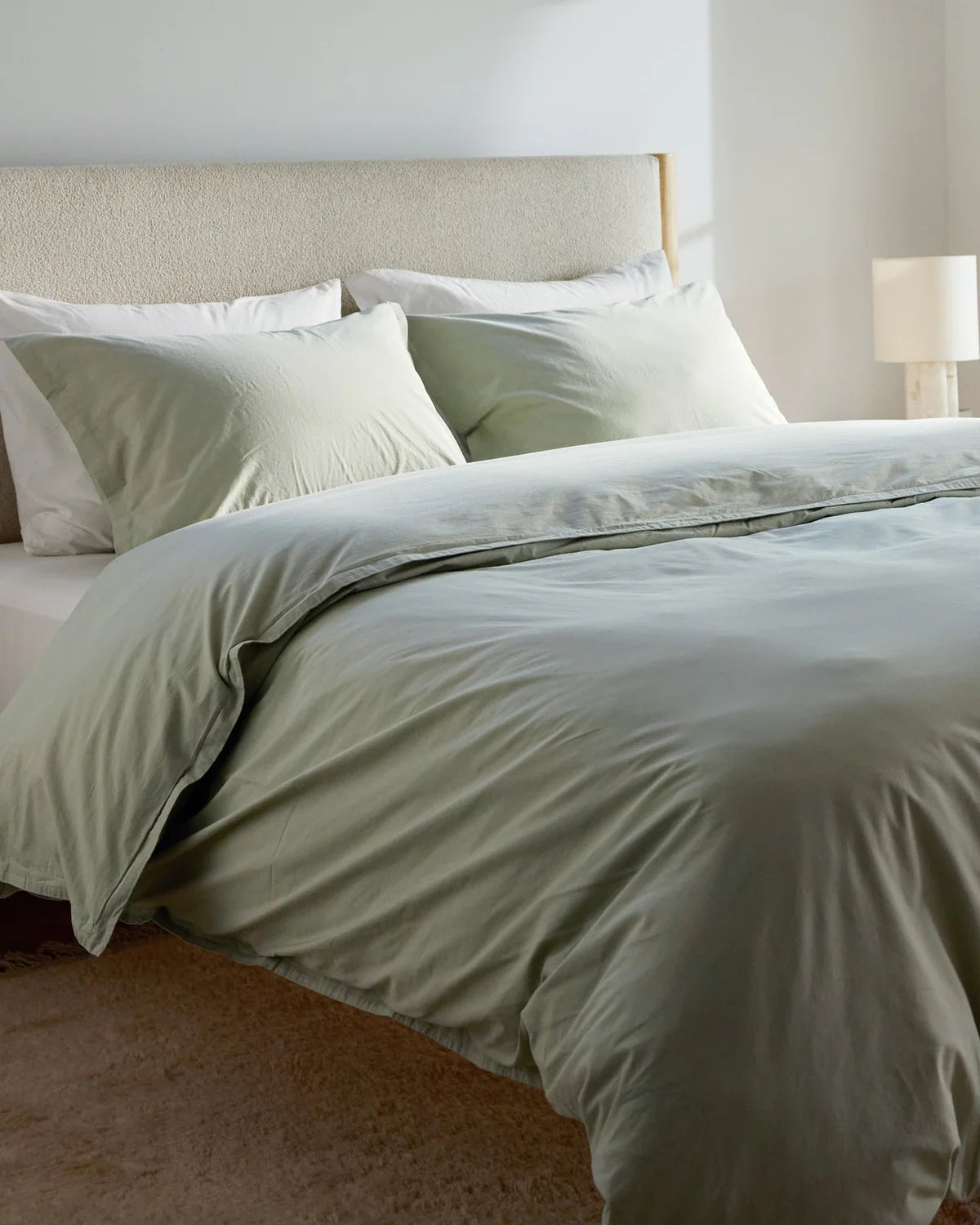 Sage Percale Duvet Cover
