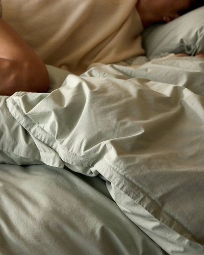 Sage Percale Duvet Cover