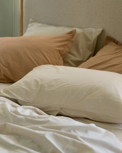 Bone Percale Pillowcase Set